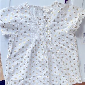 Crewcuts White Blouse with Gold Stars